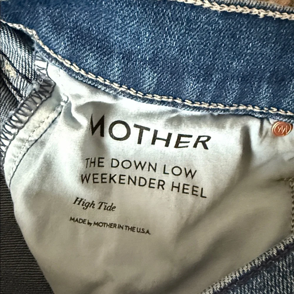 Mother The Down Low Weekender Heel Jeans in High Tide Size 27 - Picture 4 of 13